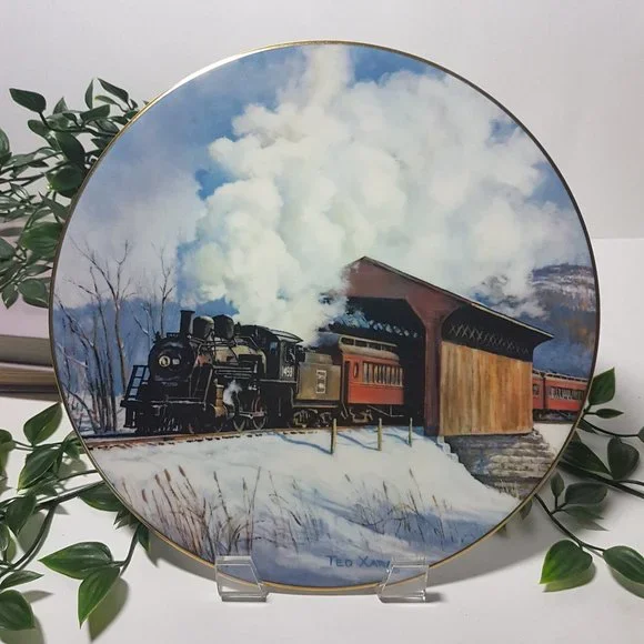 Set of 4 AMERICAN STEAM Collectors Plates United States Rail USA Rail US Rail - Picture 11 of 14